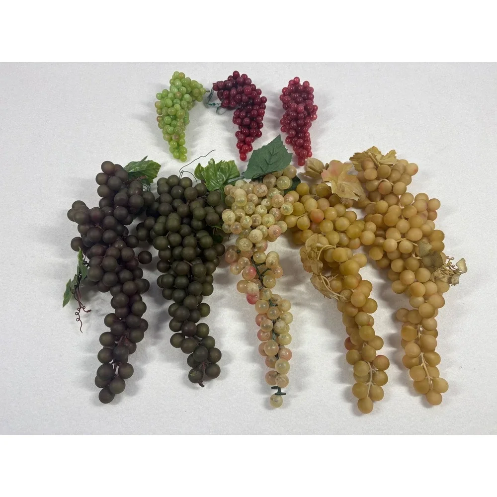 Artificial Grape Clusters‎ Lot 22pc Purple Green Red Home Decor 90s